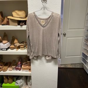 Chaser distressed open back tee